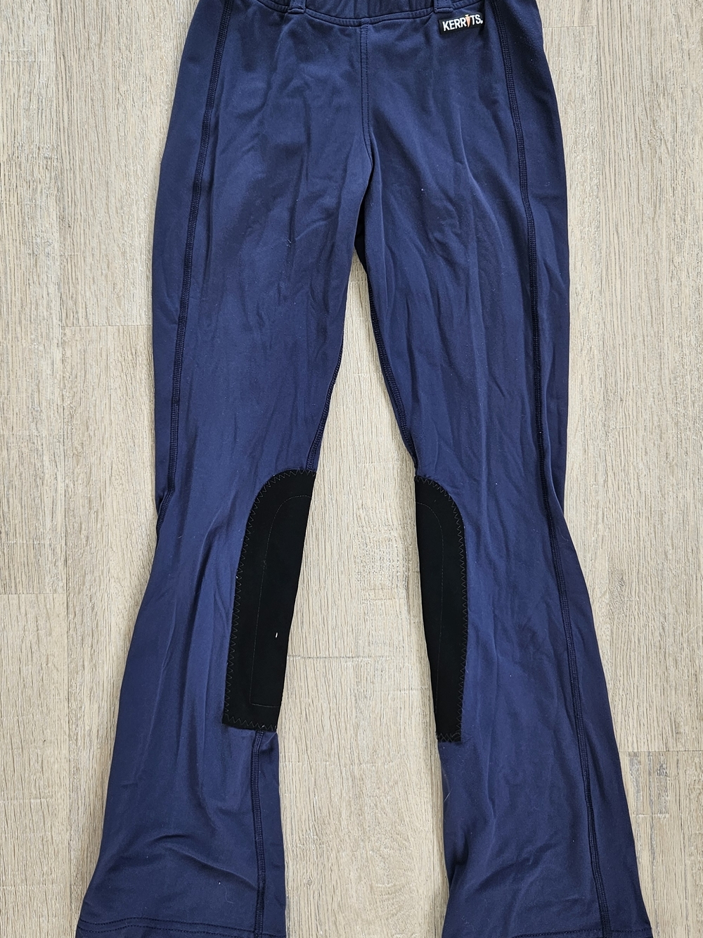 Kerrits Navy Equestrian Tights with Black Logo Patch